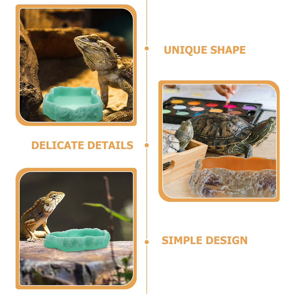 2Pcs Night Glow Reptile Food W - Water Dish Reptile review and price