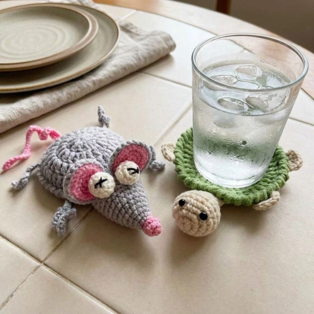 Funny Crochet Turtle Coaster H - Water Dish Reptile review and price